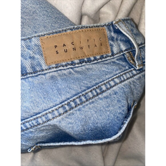 PacSun Mom Jean Womens 26 Light Wash Crop Distressed Casual High Rise Taper - Picture 8 of 10